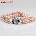 Double Strands bijoux en perles de culture de haute qualité en eau douce bijoux (E150001)